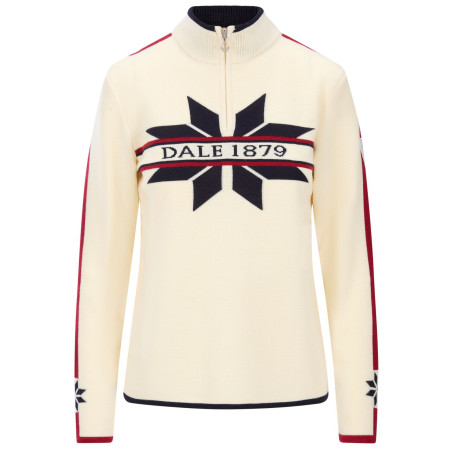 Pull femme Dale of Norway Nåle Fem Sweater blanc / bleu Offwhite Navy Red Rose