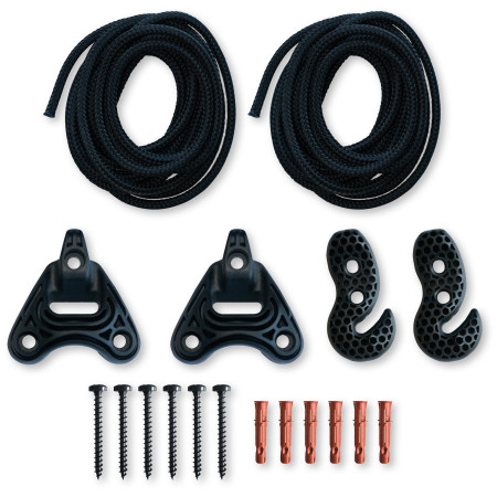 Set de fixation hamac La Siesta Uchycení sítě Universal Rope vert Black