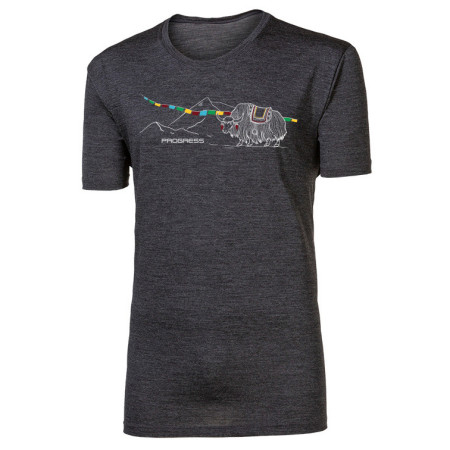 T-shirt fonctionnel homme Progress Hrutur Yak gris šedý melír