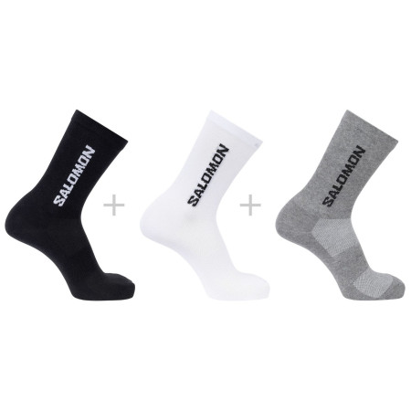 Chaussettes Salomon Everyday Lite Crew 3-Pack noir / gris White / Black / Frost Gray