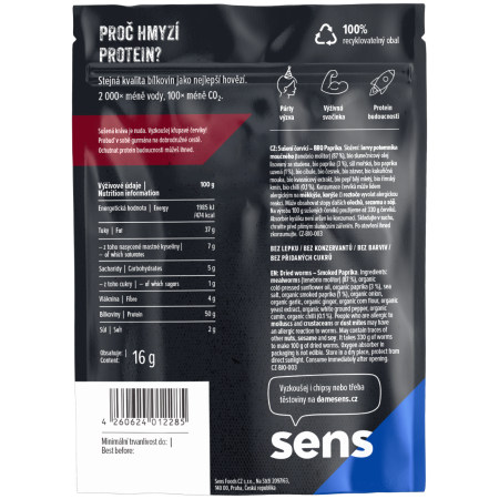 Vers comestibles Sens Vers assaisonnés – BBQ paprika 12 g