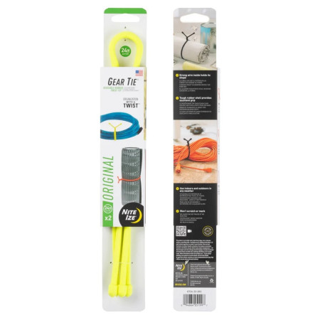 Fil de ligature Nite Ize Gear Tie 24" jaune Neonově žlutá