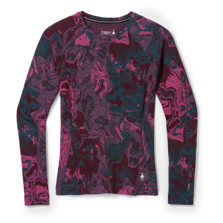 T-shirt fonctionnel femme Smartwool W Classic Thermal Merino BL Pattern CB rose / vert twilight blue marble