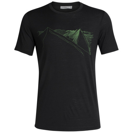 T-shirt homme Icebreaker Mens Tech Lite SS Crewe Peak in Reach vert Black