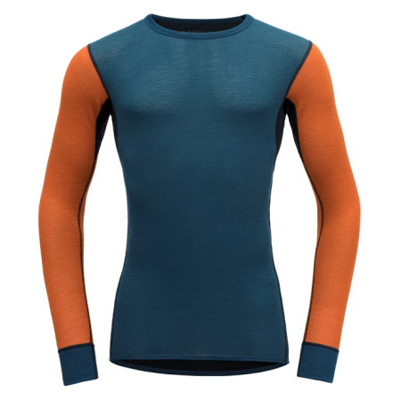T-shirt homme Devold Wool Mesh Man Shirt bleu / orange Flame
