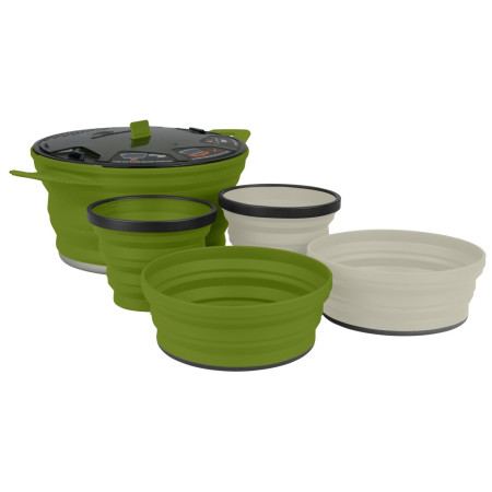 Set de vaisselle Sea to Summit X-Set: 31 5pc gris / vert Olive / Sand