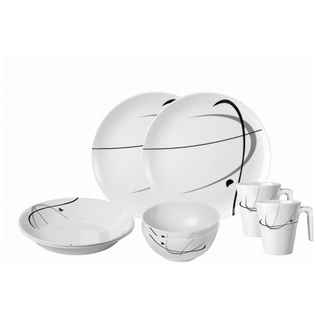 Set de vaisselle Brunner Set tête-à-tête Serenade 8 pcs blanc