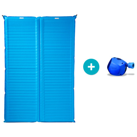 Matelas gonflable Therm-a-Rest NeoAir Camper Duo + Pumpa Torr bleue MediterraneanBlue