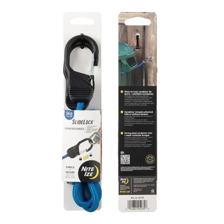Tendeur élastique Nite Ize Slide Lock Carabiner Bungee 36" bleu Modrá