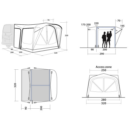 Tente caravane Outwell Park PowerAir