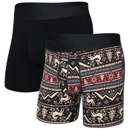 Caleçon homme Saxx Droptemp Cooling Cotton Boxer Brf Fl 2Pk noir caribou/black