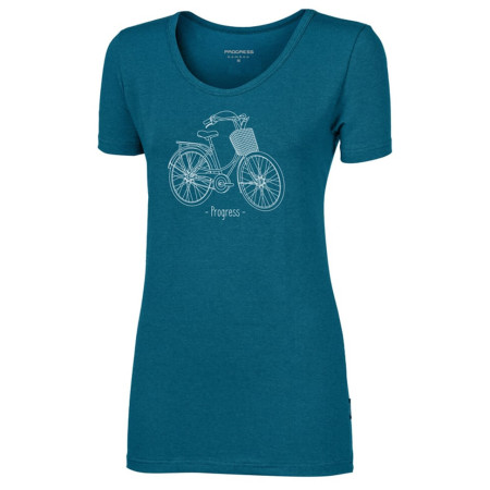 T-shirt femme Progress Sasa "Citybike" bleu petrol