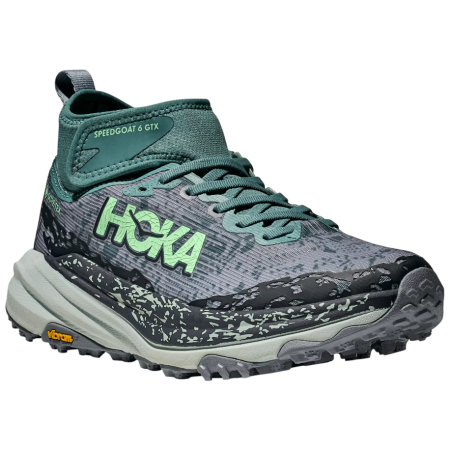 Chaussures femme Hoka W Speedgoat 6 Mid Gtx gris / vert Mountain Fog / Droplet