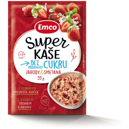 Porridge Emco Super porridge fraises/crème 55g