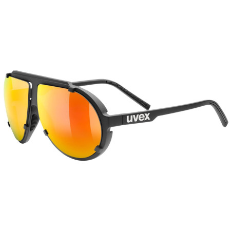 Lunettes soleil Uvex Esntl Pina noir Black Matt / Mirror Red
