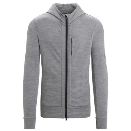 Sweatshirt fonctionnel homme Icebreaker Men Quantum III LS Zip Hoodie gris / noir Metro Heather/Black