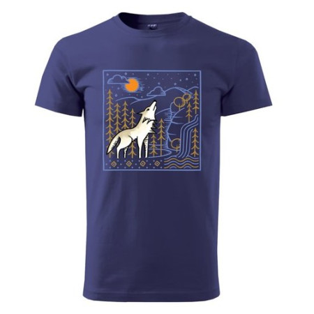T-shirt homme České parky Wolfie bleue