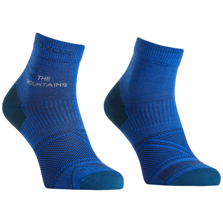 Chaussetttes en laine mérinos pour homme Ortovox Alpine Light Quarter Socks M bleu clair Blue Note