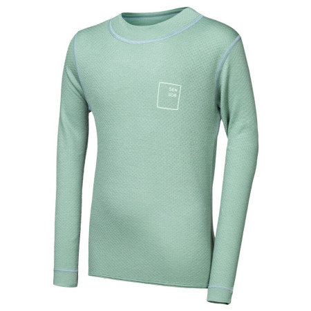 T-shirt fonctionnel enfant Sensor Merino DF Logo Up Basil Green vert clair Basil Green