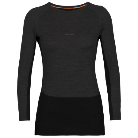 T-shirt fonctionnel femme Icebreaker ZoneKnit™ 200 LS Crewe gris / noir jet heather/black/metro heather/cb