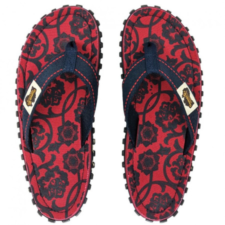Tongs Gumbies Islander Flip-Flops - Red & Blue Rose