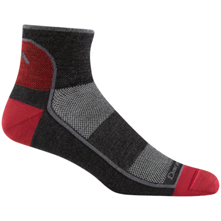 Chaussettes homme Darn Tough 1715 1/4 Lightweight gris / rouge team dtv