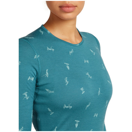 T-shirt fonctionnel femme Icebreaker Women Merino 200 Oasis LS Crewe Snow Day