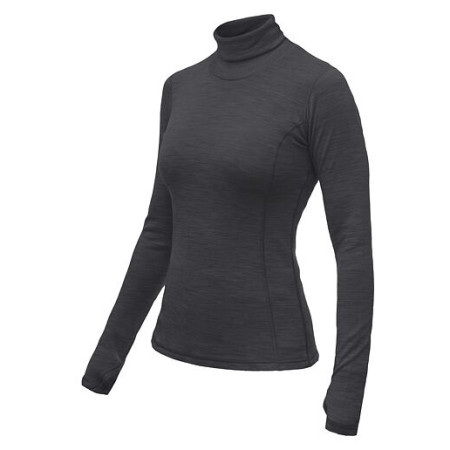 T-shirt fonctionnel femme Sensor Merino Bold Roll Neck dl.rukáv gris foncé Anthracite Gray
