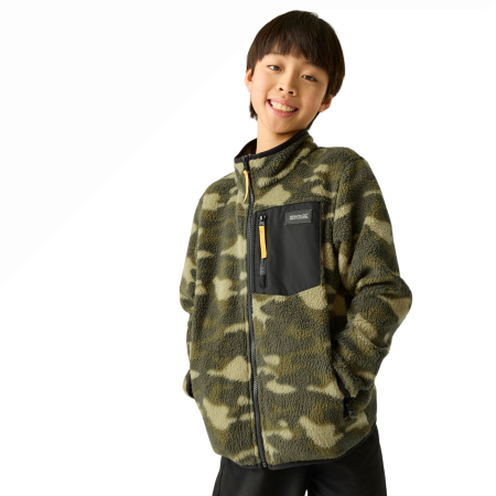 Sweat enfant Regatta Junior Frankie Warm Fleece Bark Green Camo
