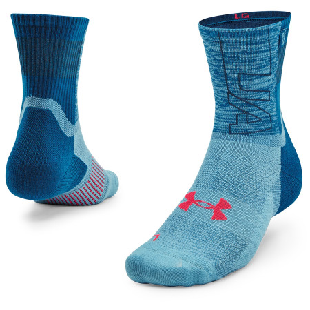 Chaussettes Under Armour ArmourDry Run Mid-Crew bleue Cruise Blue / Fresco Blue / Beta