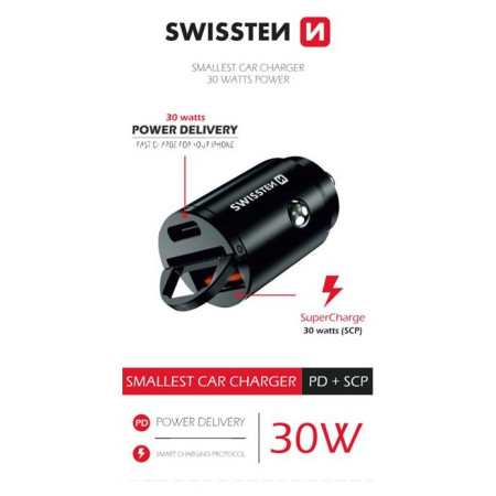 Adaptateur voiture Swissten Car Charger 30W