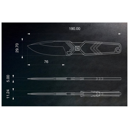 Couteau TB OUTDOOR Monobloc Knife Impact 127 Black Pvd G10