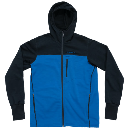 Sweatshirt fonctionnel homme Devold Explorer Merino Hooded Jkt Man bleu / noir Royal/Ink