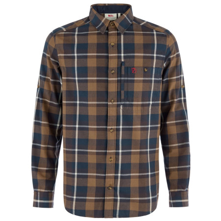 Chemise homme Fjällräven Fjällglim Regular Shirt M brun Wood Brown-Black Oak