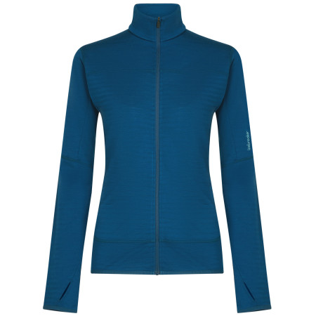Veste polaire fonctionnelle femme Icebreaker Women Merino Blend 300 RealFleece™ Descender LS Zip bleu Atlantis