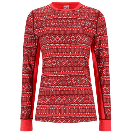 T-shirt fonctionnel femme Kari Traa Lune Long Sleeve Baselayer rouge / orange heat