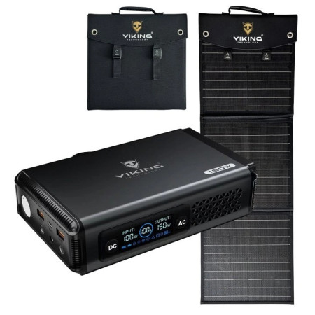 Set Viking Technology station d’énergie portable Viking VALI150 et panneau solaire Viking L60 PD