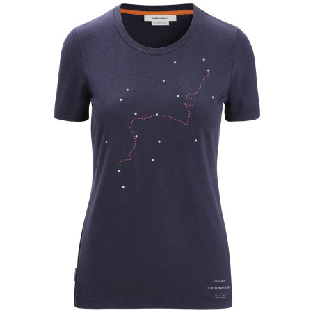 T-shirt femme Icebreaker Central Classic SS Tee Tour du Mont Blanc bleu foncé Midnight Navy
