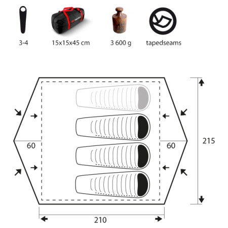 Tente de randonnée Trimm Globe D