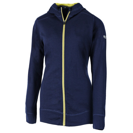 Sweat-shirt femme Zulu Merino Hoodie Full Zip bleue Navy