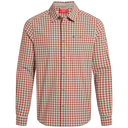 Chemise Craghoppers NosiLife Nuoro Check Long Sleeved Shirt orange RedBeachChk