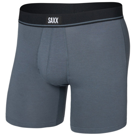 Caleçon homme Saxx Essential Cotton Boxer Brief Fly gris turbulence