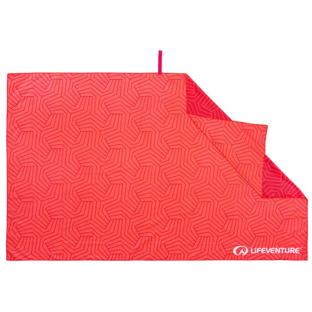 Serviette sechage rapide LifeVenture Printed SoftFibre Trek Towel corail GeometricCoral