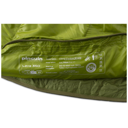 Sac de couchage en plumes Pinguin Lava 350 175 cm