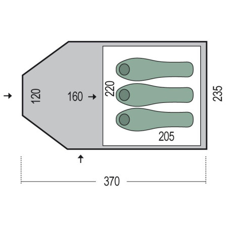 Tente familiale Pinguin Campus 3