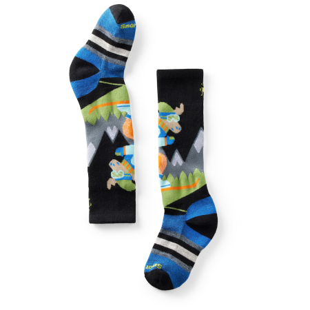 Chaussettes enfant Smartwool Kids' Wintersport Full Cushion Mountain Moose OTC Socks noir BLACK