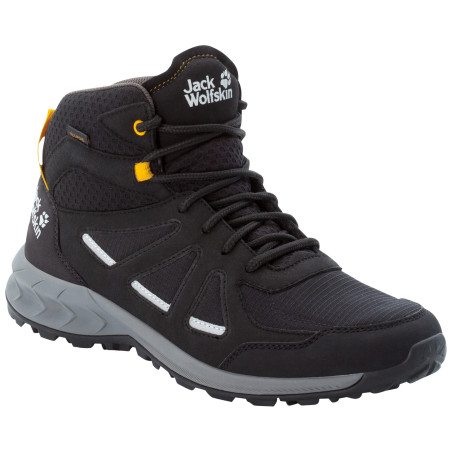 Chaussures randonnée homme Jack Wolfskin Woodland 2 Texapore Mid M 2022 noir / jaune black / burly yellow XT