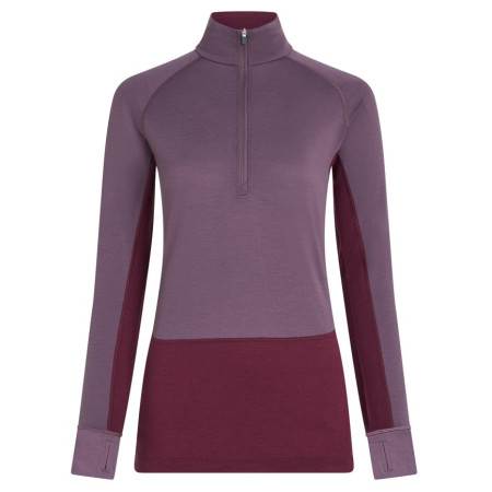 T-shirt fonctionnel femme Icebreaker Women Mer 200 ZoneKnit LS Half Zip violet Dkber/Greplu/Cb