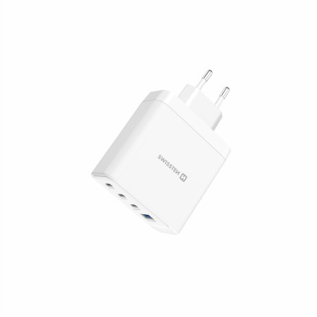 Adaptateur Swissten GaN 2X USB-C 100W + 1X USB-C 20W + 1X USB-A 30W