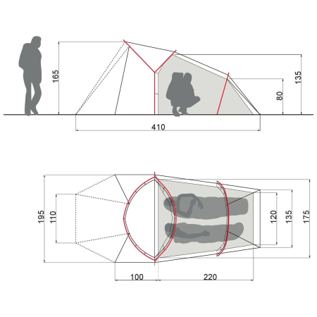 Tente ultra-légère 2 personnes Vaude Ultralight Chapel XT 2P